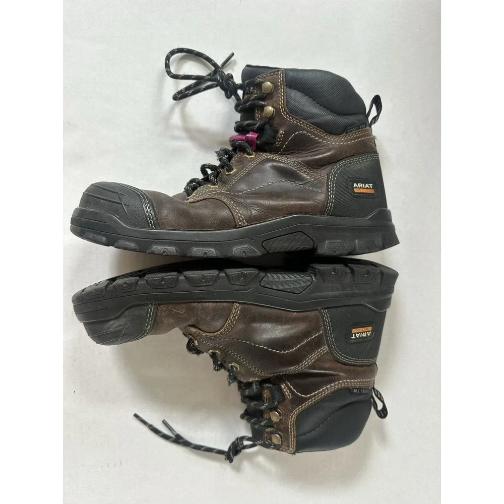 Ariat Steadfast Work Boot Steel Toe Water Proof  Brown Leather Men's Size 11.5